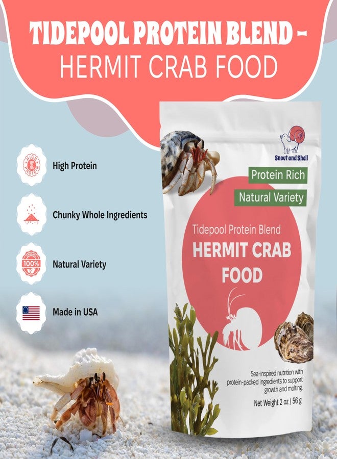 Snout and Shell Tidepool Protein Blend Hermit Crab Food - High Protein, Natural Sea-Inspired Variety, Supports Growth & Molting - 2 oz / 56 g - Image 2